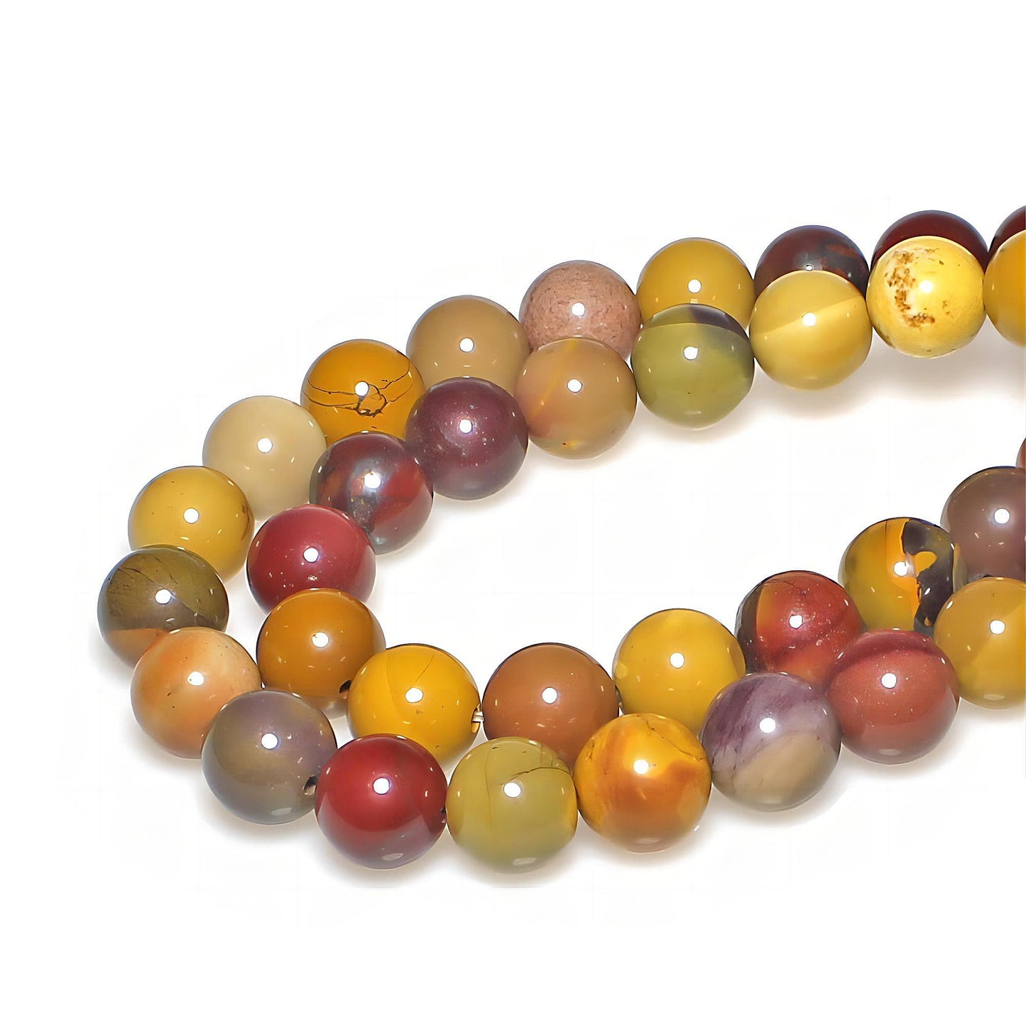 MJDCB Natural Stone Beads Moonkaite Jasper Egg Huangshi Round Loose Beads for Jewelry Making DIY Bracelet Necklace (6mm)