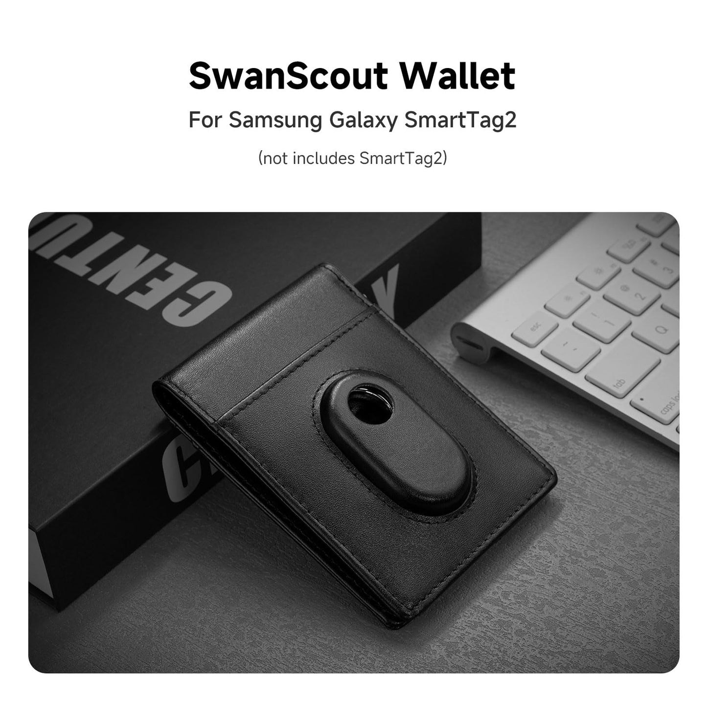 Wallet for Samsung Galaxy SmartTag2, Cash Pocket Version, RFID Blocking Genuine Leather Bifold Wallet With Gift Box (Not Include Tracker)