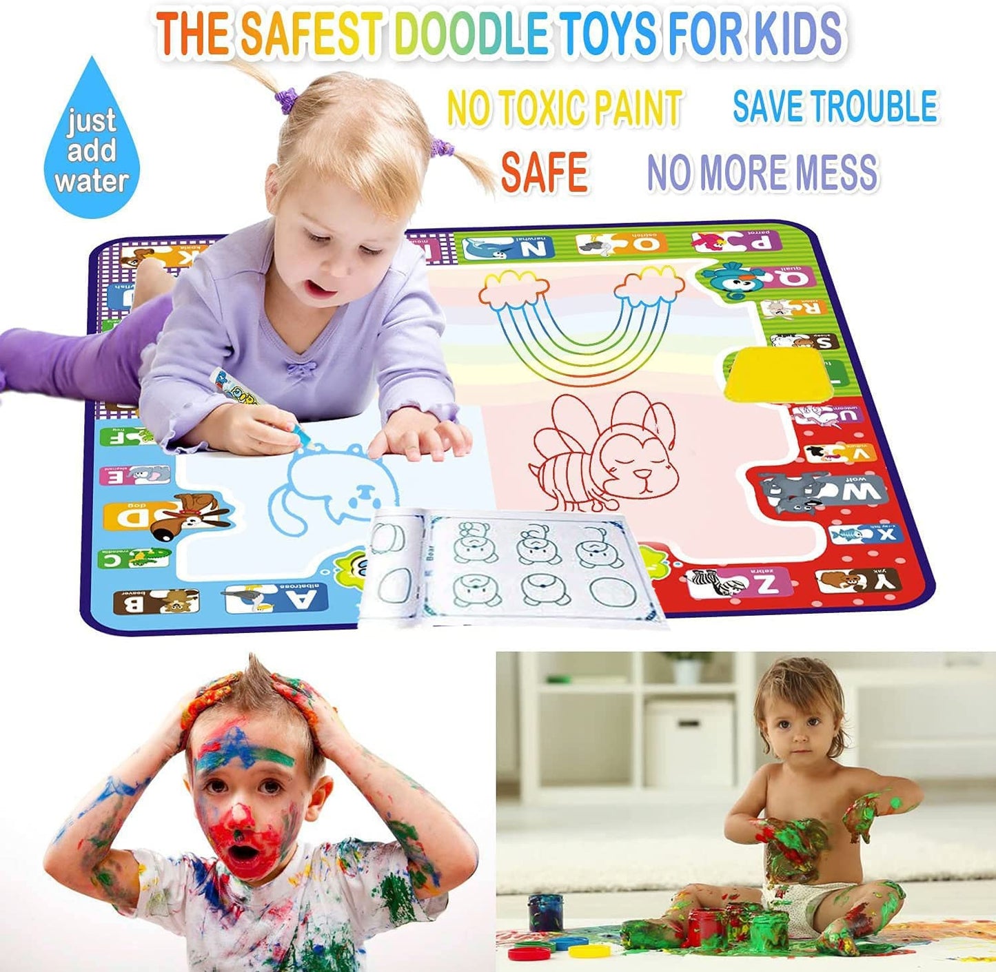 KIZZYEA Water Doodle Mat & Learning Educational Toys