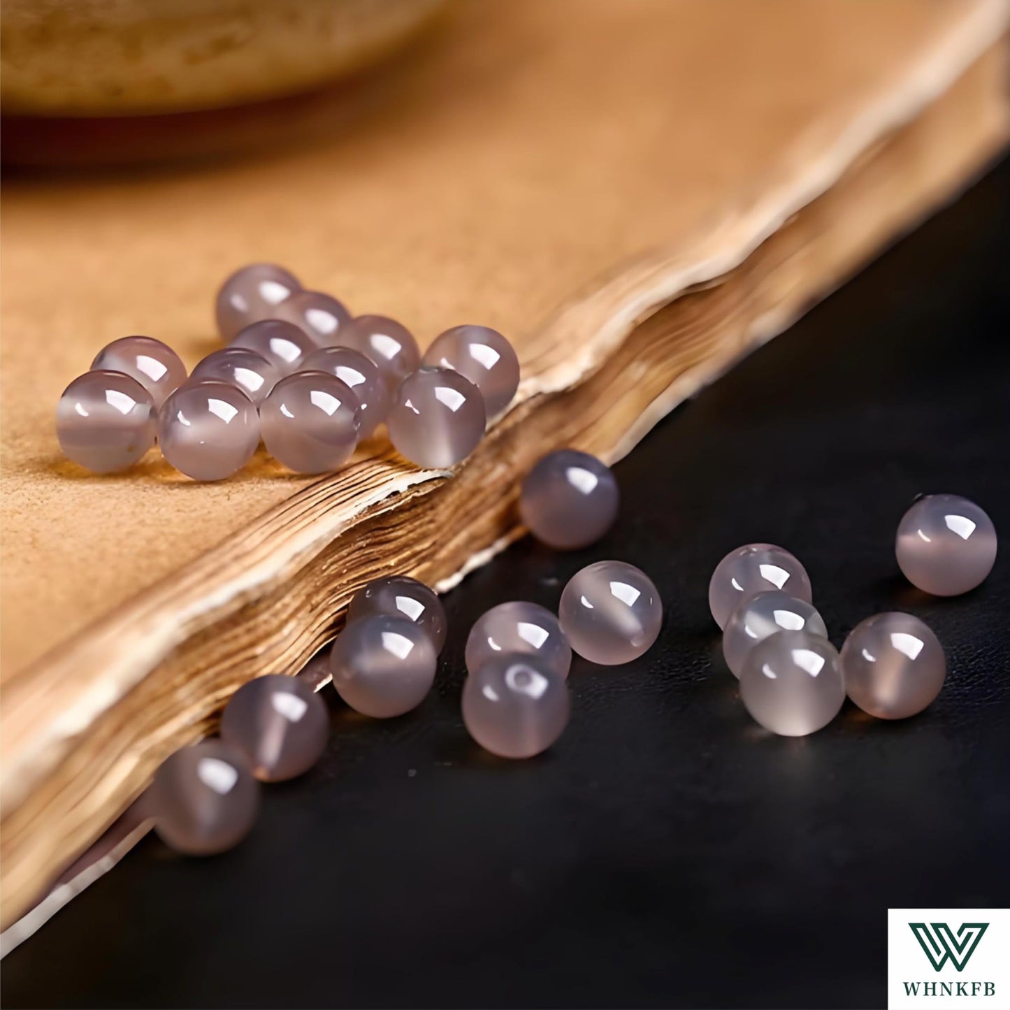 WHNKFB 10mm 50PCS Natural Gray Agate Round Beads, Banded Loose Stone Beads for Jewelry Making Craft - 4mm 6mm 8mm 10mm Options with Free Elastic Cord