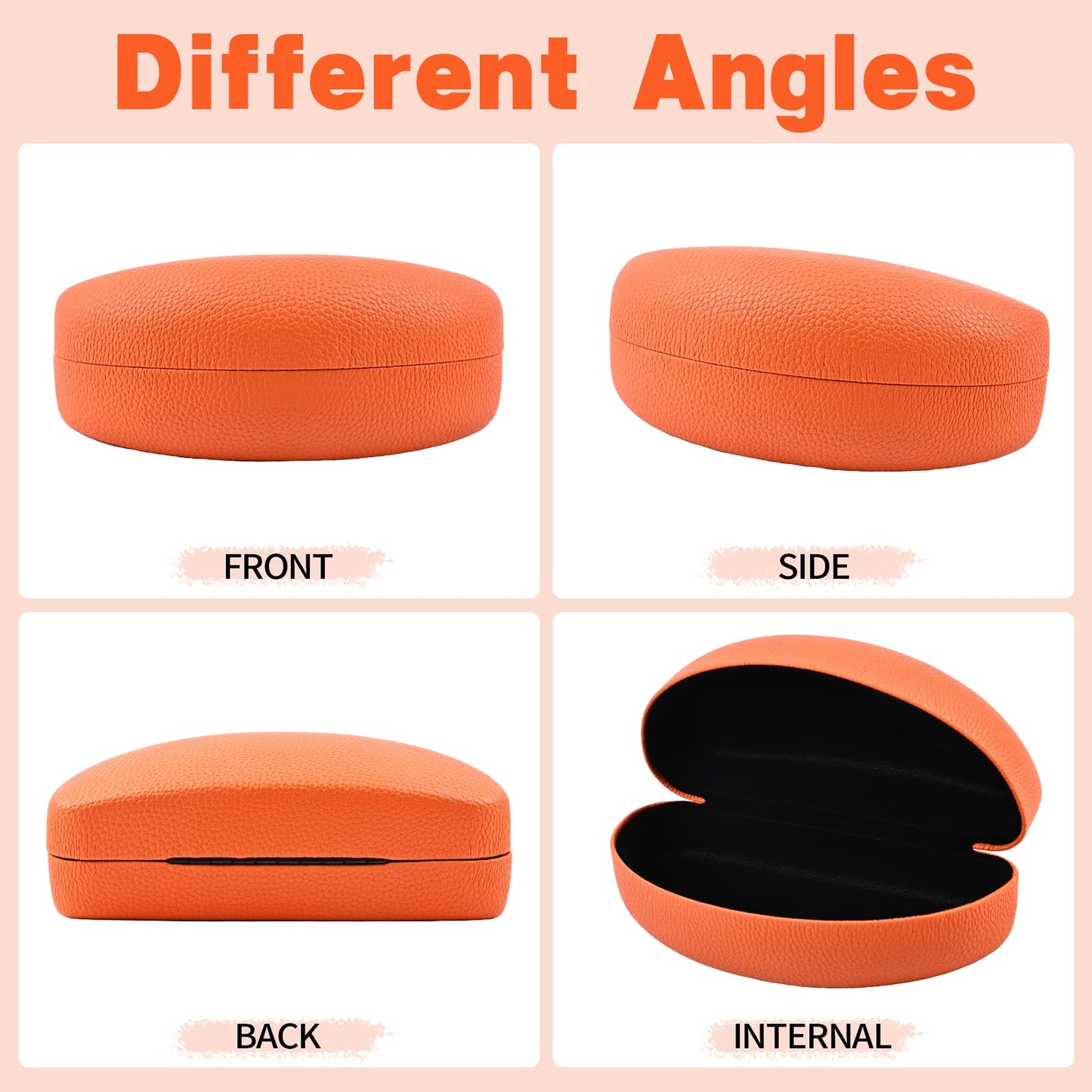 CHZZMS 2 PACK Large Hard Shell Sunglasses Case, Protective Case For Sunglasses and Eyeglasses (orange+red)