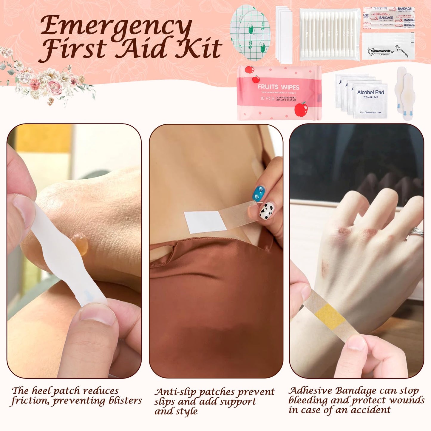 AIERSA 55pcs Bride Emergency Kit for Wedding Day Items, Wedding Must-Have Essentials for Bride, Women Mini Travel Survival Kit for Gifts