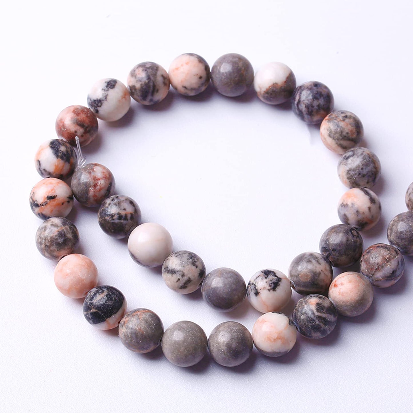 6mm 60pcs Natural Stone Pink Zebra Jasper Loose Beads for Jewelry Making DIY Bracelet Necklace