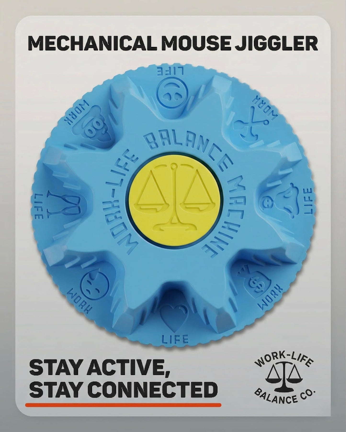 Work-Life Balance Compact Mechanical Mouse Jiggler - Undetectable Device to Keep Mouse Moving and Computer Awake, Cordless Wireless Mover for Remote Work Essentials & WFH, Automatic Wiggler - Freedom