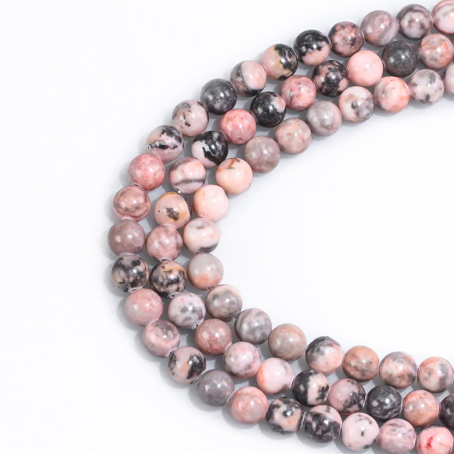 10mm Natural Gemstone Round Pink Zebra Jasper Loose Beads for Jewelry Making Bracelets Necklace Earrings Art Craft (35-38pcs/strand)