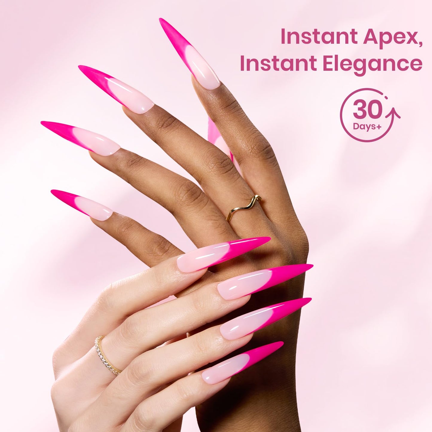 Beetles Tipex Instant Apex Nail Tips, XL Long Stiletto, 16 Sizes | 00–14, 160PCS, Built-in Apex Acrylic Tips for Flat & Natural Nail Beds, Beginner-Friendly Easy DIY Nail Extensions