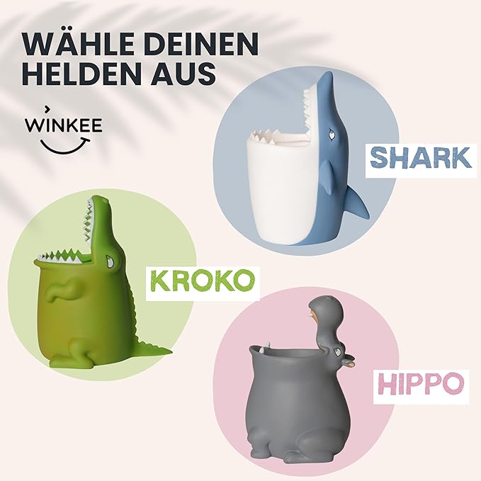 Winkee - Toothbrush Holder Alligator I Practical & Versatile I Custom Toothbrush