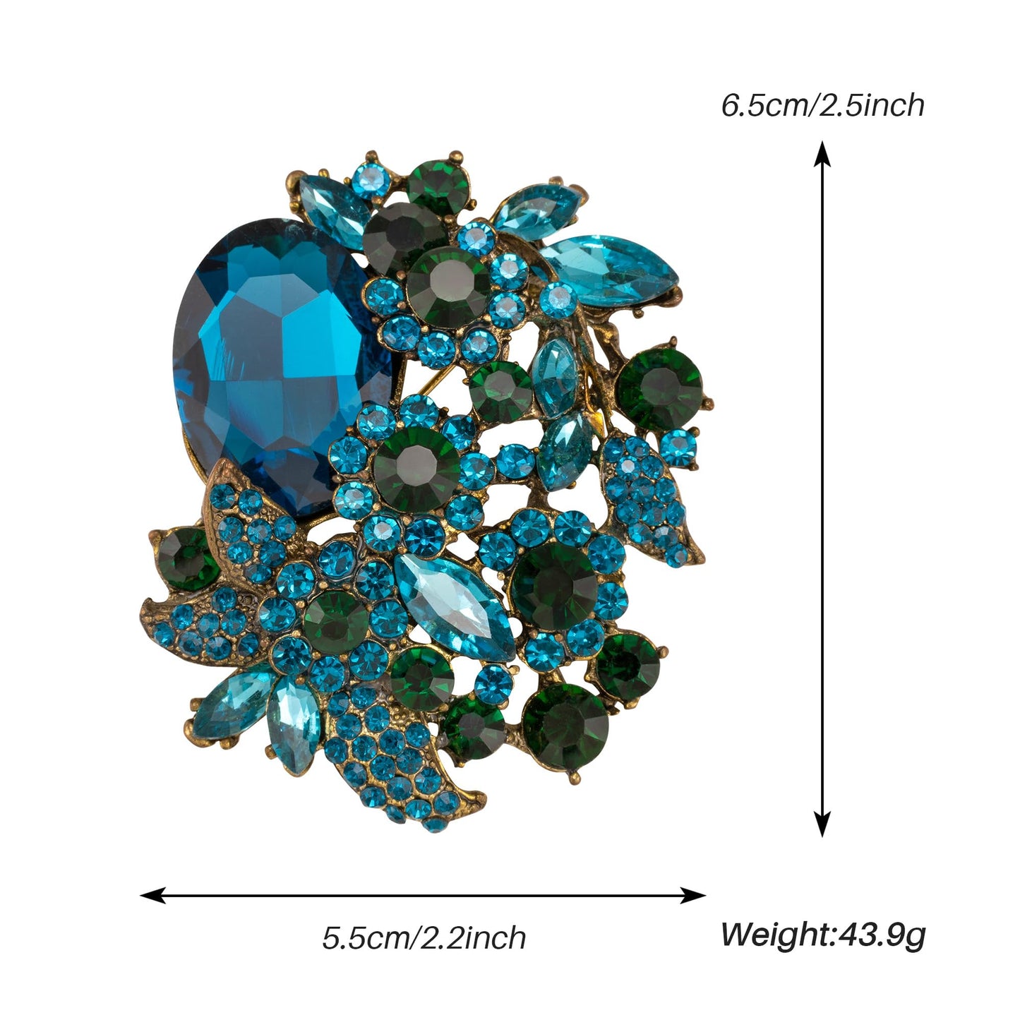 SELOVO Rhinestone Crystal Brooch Pin Broach Pendant Party Jewerly Accessory