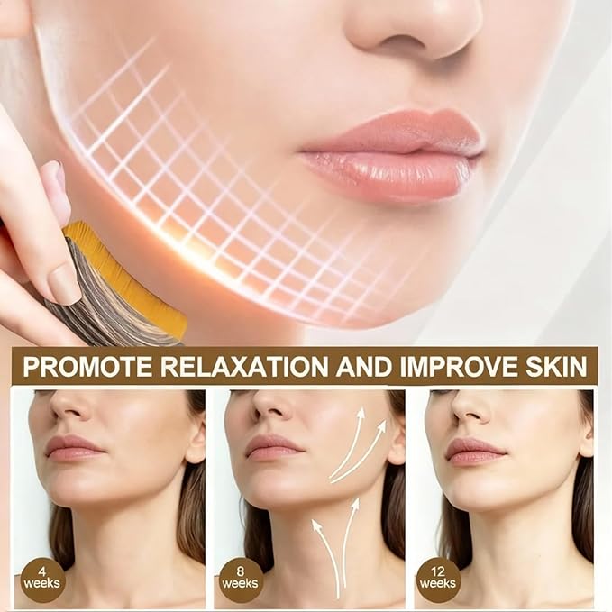 Lymphatic Contour Face Brush - Facial Sculpting & Anti-Puffiness Tool | Ultra Soft Dry Brush for Jawline Massage & Lymphatic Drainage | Ergonomic Design (3PC)