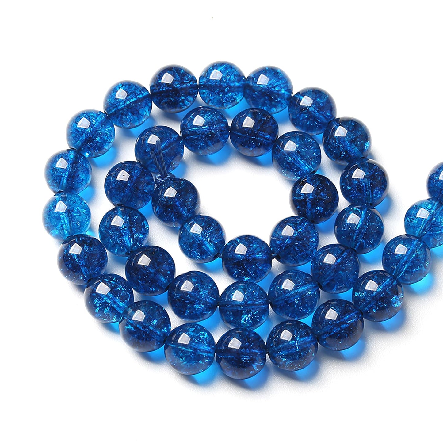 8MM 46PCS Natural Stone Blueberry Crystal Beads Quartz Power Loose Beads for Jewelry Making DIY Bracelet