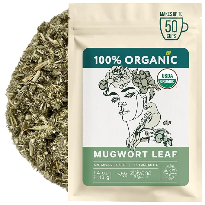 Mugwort Tea Organic Loose Leaf (4oz) – Mugwort Herb - Artemisia Hierba Seca Organica – Dried Mugwart Leaves