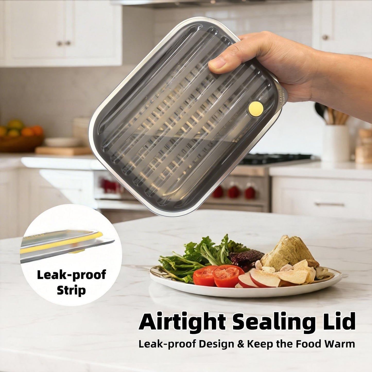 Drafin 1.5L 304 Stainless Steel Inner Container for Electric Lunch Box, Removable Replacement Tray, Easy to Clean, Eco Friendly and Dishwasher Safe