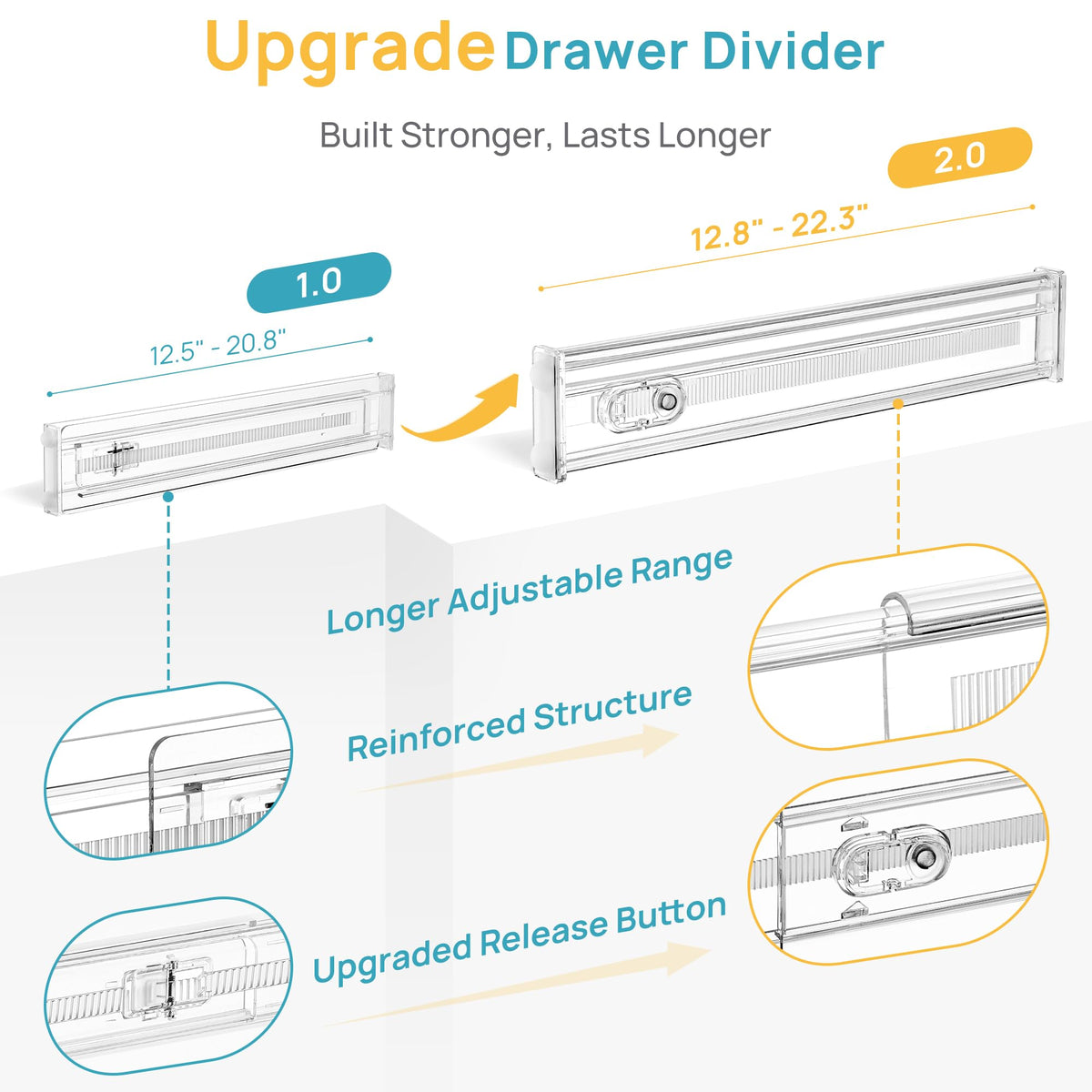 2.36" Short Upgrade Drawer Dividers 12.8" (4 Count)