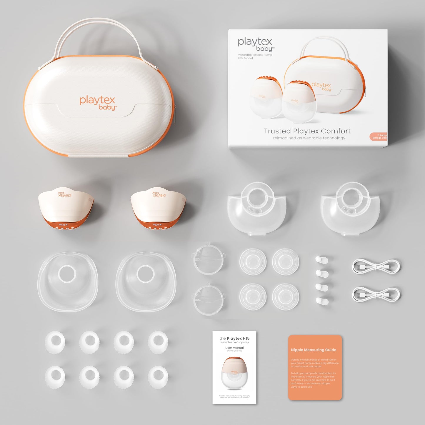 Playtex Baby Electric Breast Pump (H15 Wearable Model), Hands-Free in-Bra Pump, 3 Modes, 12 Levels, Quiet Operation, 180ml Capacity