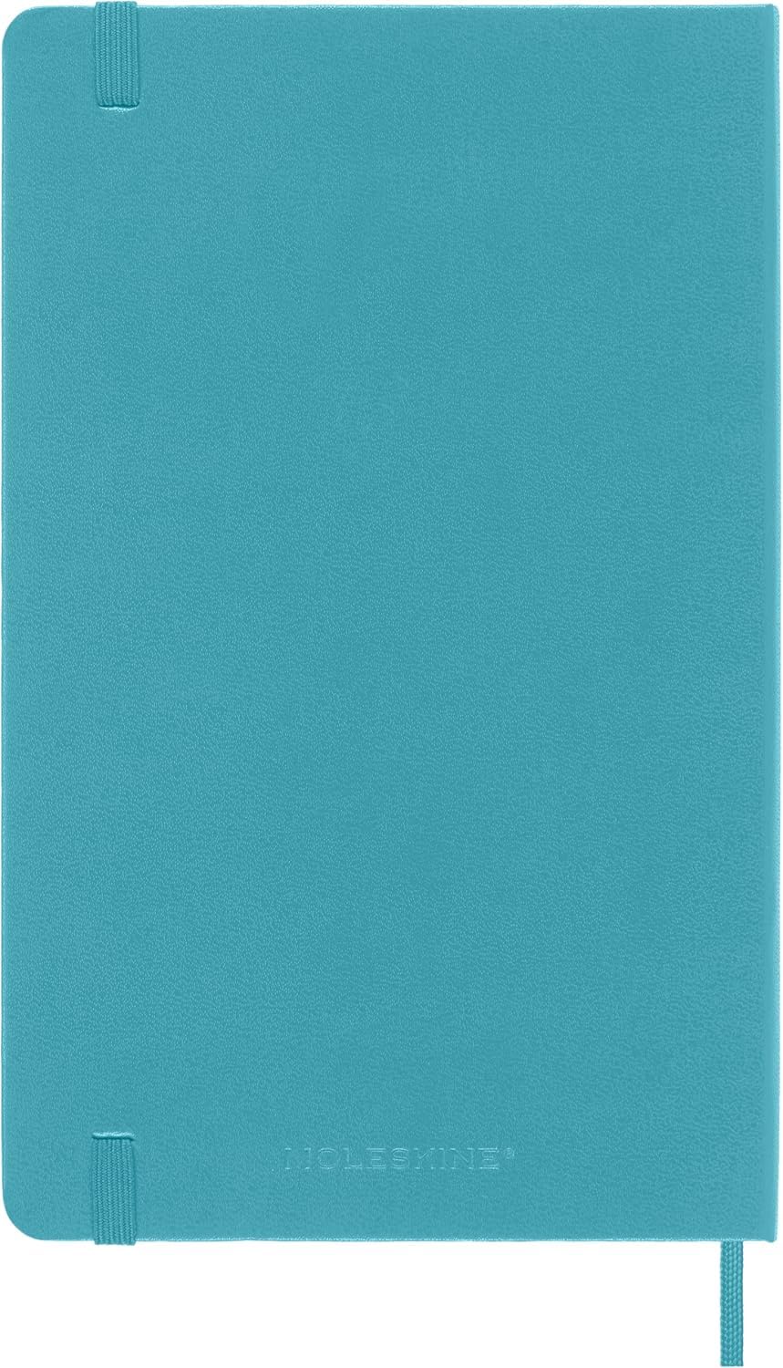 Moleskine Classic Notebook, Hard Cover, Large (5" x 8.25") Plain/Blank, Reef Blue, 240 Pages