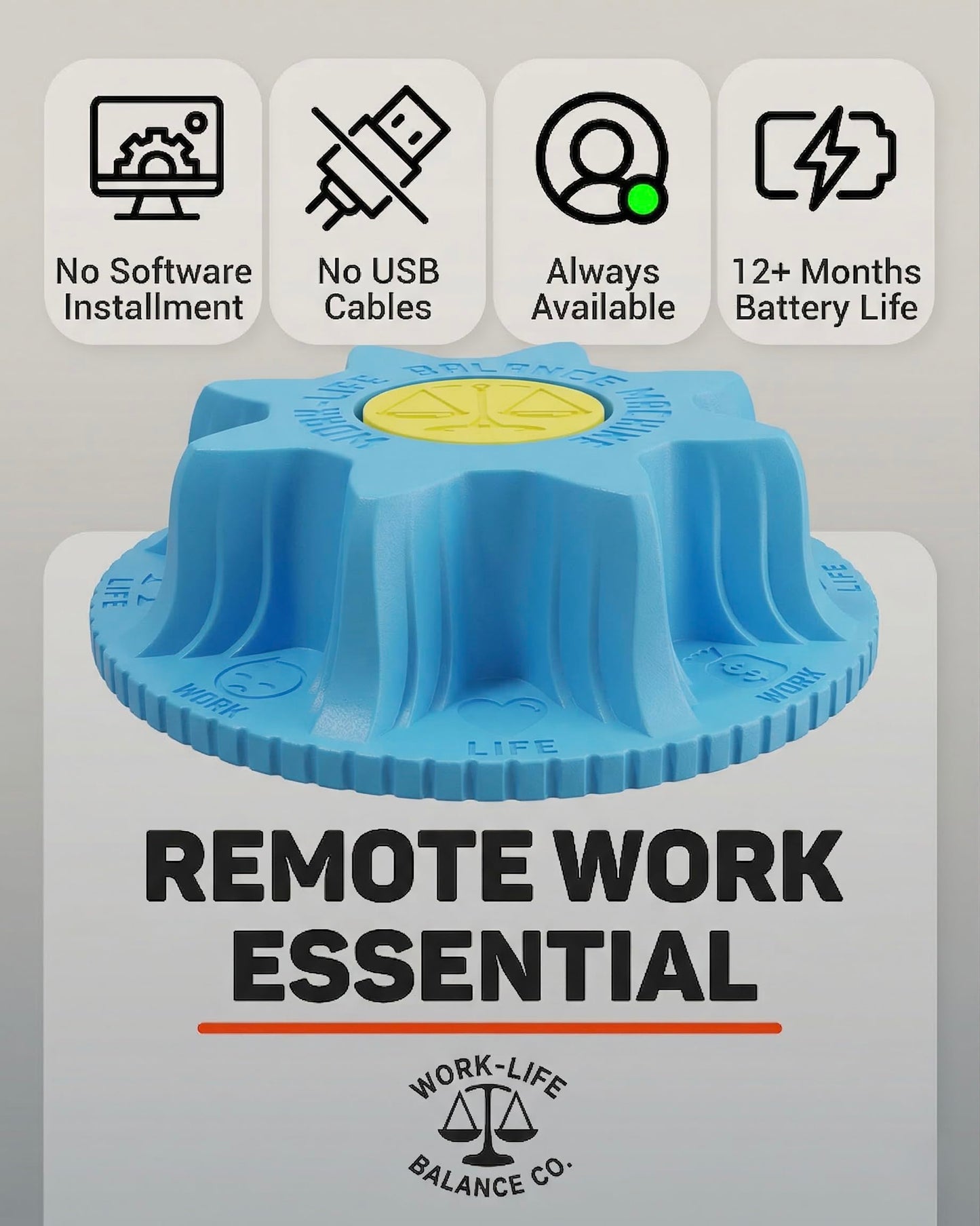 Work-Life Balance Compact Mechanical Mouse Jiggler - Undetectable Device to Keep Mouse Moving and Computer Awake, Cordless Wireless Mover for Remote Work Essentials & WFH, Automatic Wiggler - Freedom