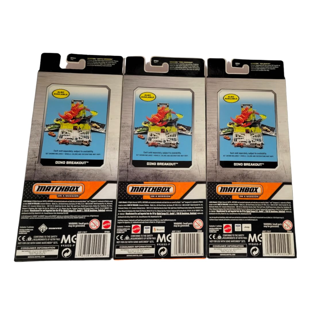 Matchbox Set of 15 Toy Cars and Trucks with 3 Themed 5-Packs of 1:64 Scale Die-Cast Vehicles (Styles Will Vary) Bundle
