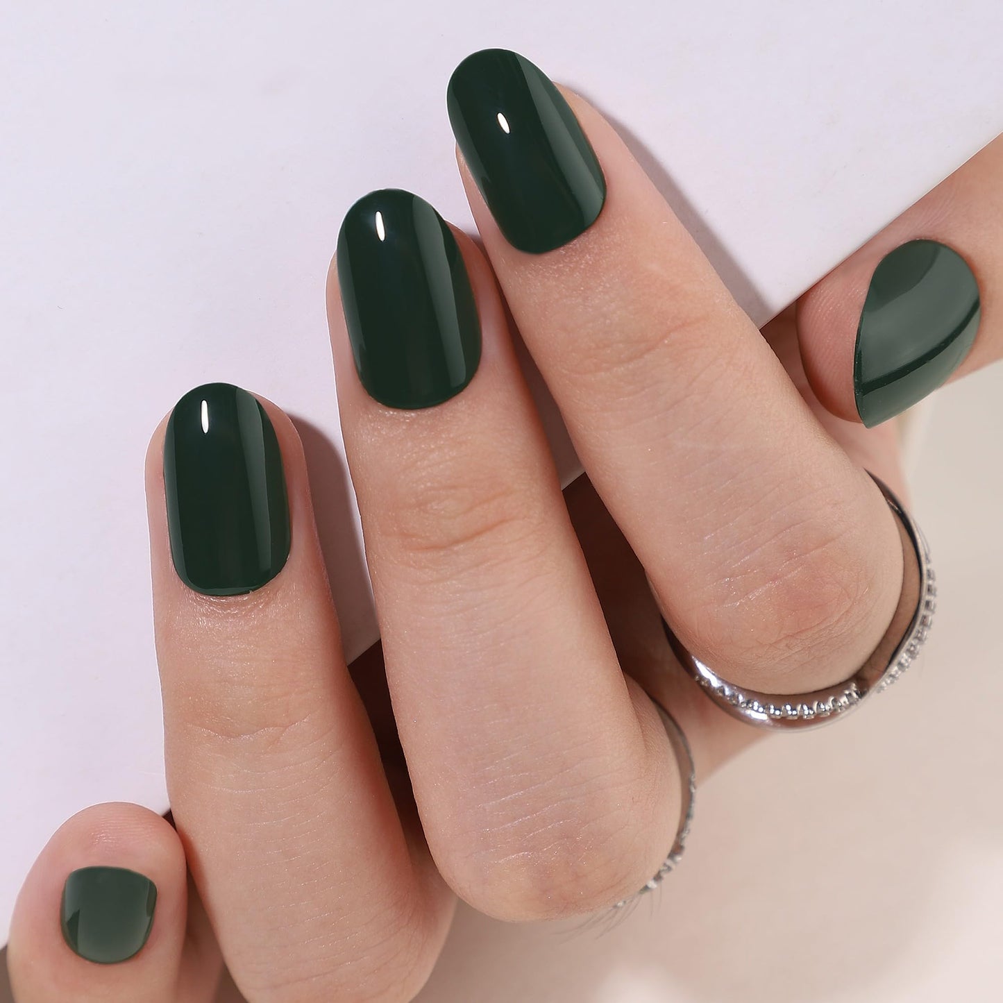 Green Press On Nails Short - RTKHFZE Soft Gel Press on Nails Almond Short Oval Fake Nails with Nails Glue,Fit Perfecty,Reusable Stick on Nails in 16 Sizes - 32Pcs Gel False Nails Kit
