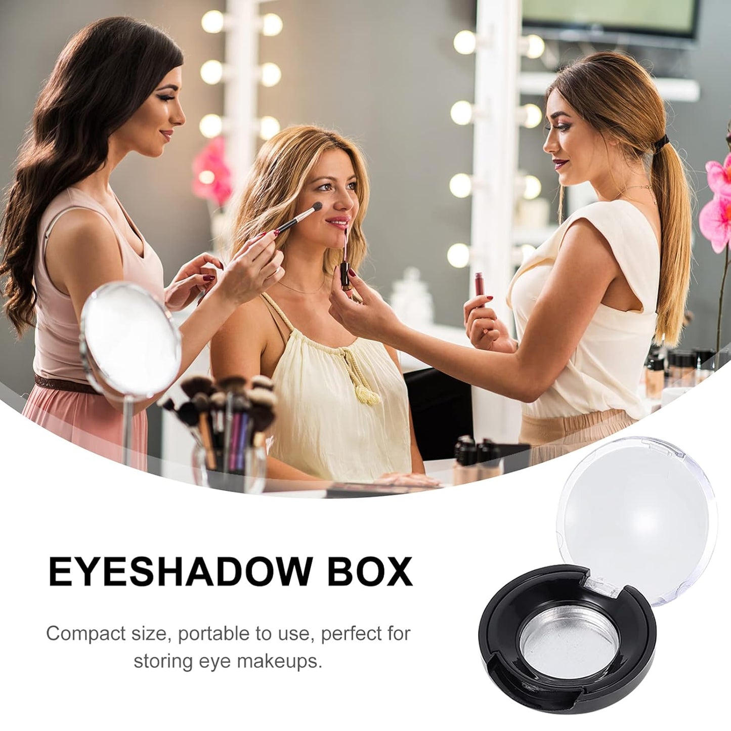 Lurrose Makeup Pallet 8pcs Empty Eyeshadow Trays Round Blusher Case Lipstick Highlighting Powder Make Up Pans Container Cosmetics Sub Package Holder Bulk Highlighters