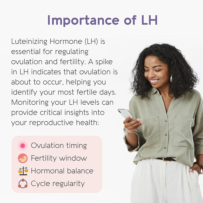 Vivoo Ovulation and Pregnancy Test Kit: Track Your Cycle and Test Results with Vivoo App, Includes 25 Individually Wrapped Ovulation (LH) Tests, 5 Pregnancy (HCG) Tests with 30 Cups