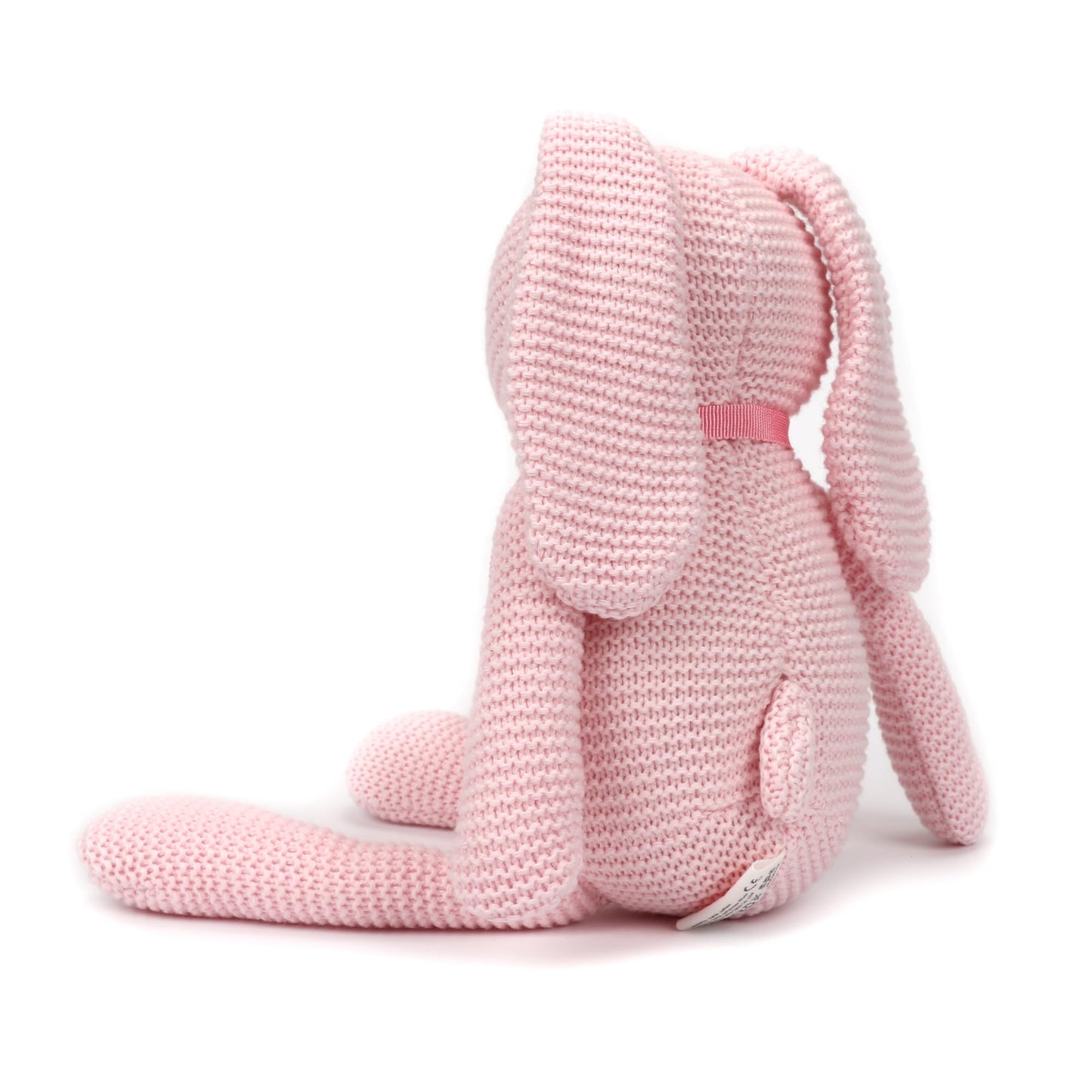 FLUFFYFUN 100% Organic Cotton Pink Bunny Rabbit Plush, 7.1" Baby Stuffed Animal for Newborn