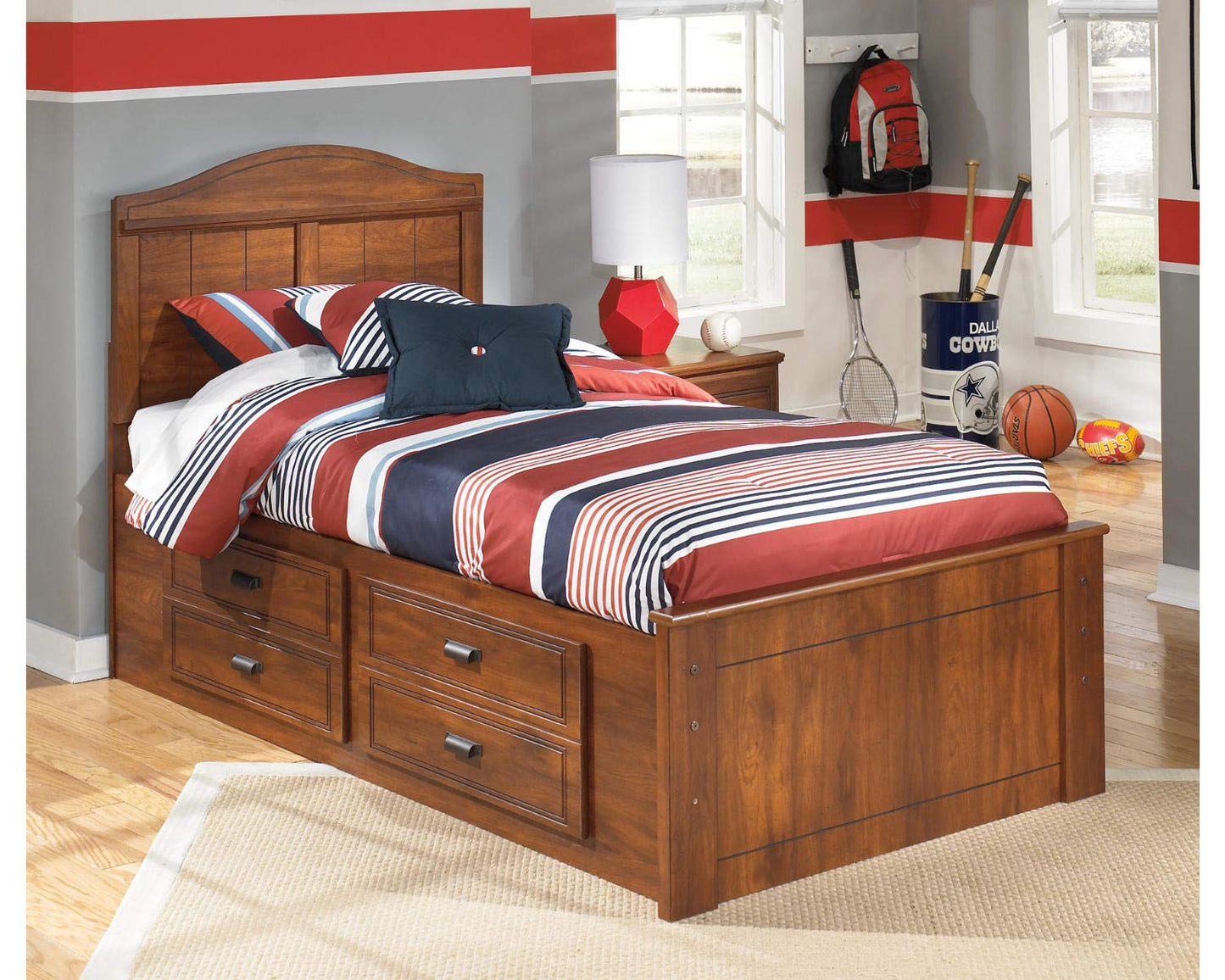 Signature Design by Ashley Twin Wooden Bunkie Board Roll Slats, .56 Inch Mattress Support