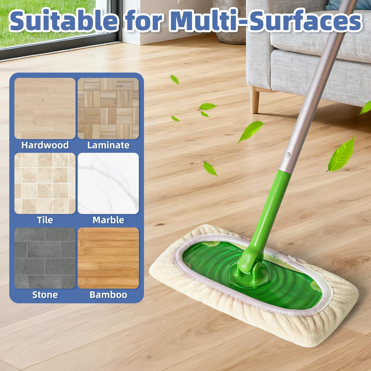 3 Pack Dual Sided Reusable Mop Pads Fit for Swiffer Sweeper (4 Count)