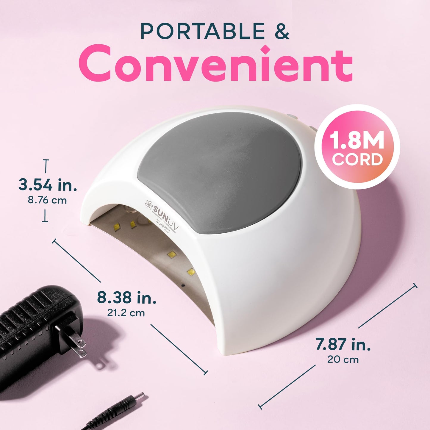 SUNUV UV Light for Gel Nails Polish, UV LED Nail Lamp with 4 Timer Settings, Auto Sensor Removable Base SUN2C Grey