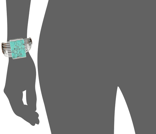 Robert Lee Morris Soho Womens Turquoise Stone Cuff Bracelet, Turquoise/Silver