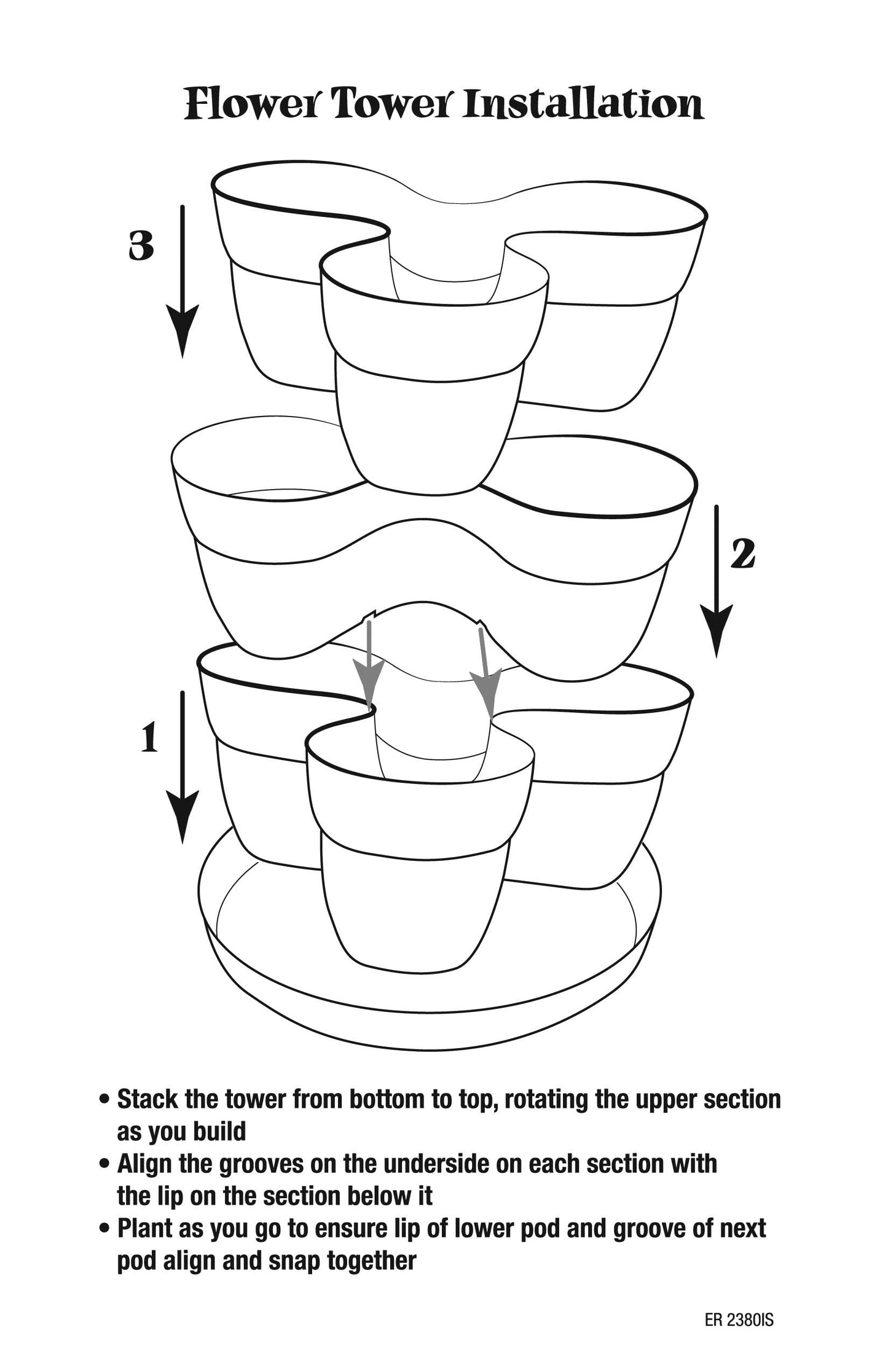 EMSCO Bloomers Stackable Flower Tower Planter – Holds up to 9 Plants – Great both Indoors and Outdoors – Terra Cotta