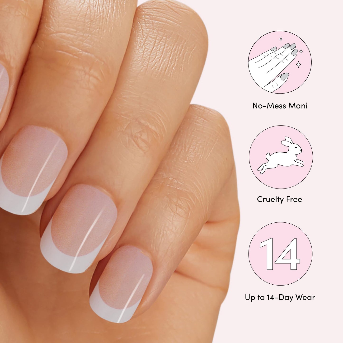 Dashing Diva Glaze Effects Nail Strip Set - Pearly Whites - Long Lasting, Chip Resistant, Semi-Cured Gel Nails - 4-Piece Manicure Set with 32 Strips