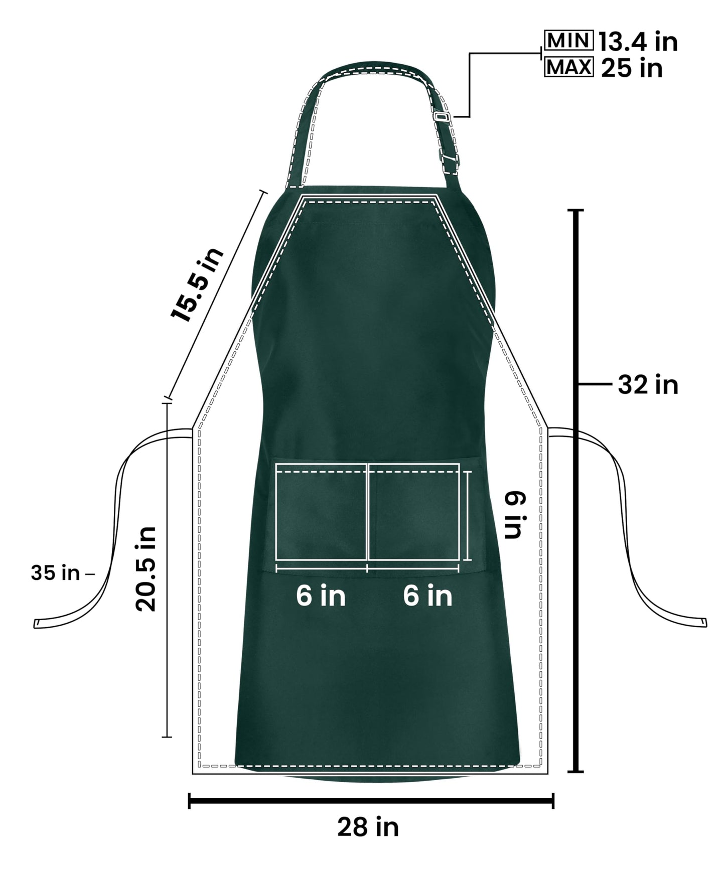 Utopia Kitchen 10 Pack Bib Apron, Unisex Adjustable Aprons with 2 Pockets, Waterdrop Resistant Cooking Kitchen Chef Apron for Men Women