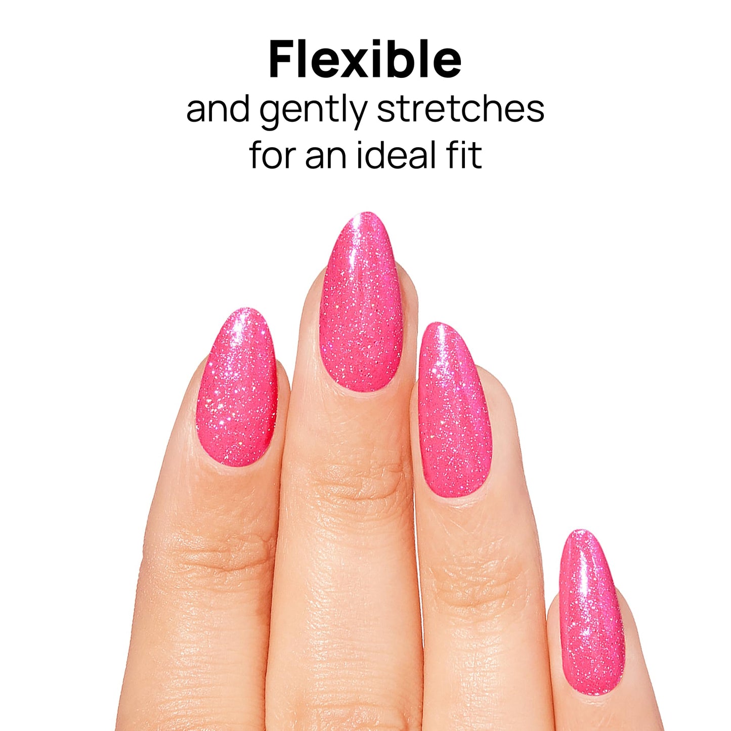 Color Street - Hollywood Glamour - Hot Pink Glitter Nails with Blue Flash, Real Nail Polish Strips, Sparkle Manicure Style - 16 Double-Ended Strips