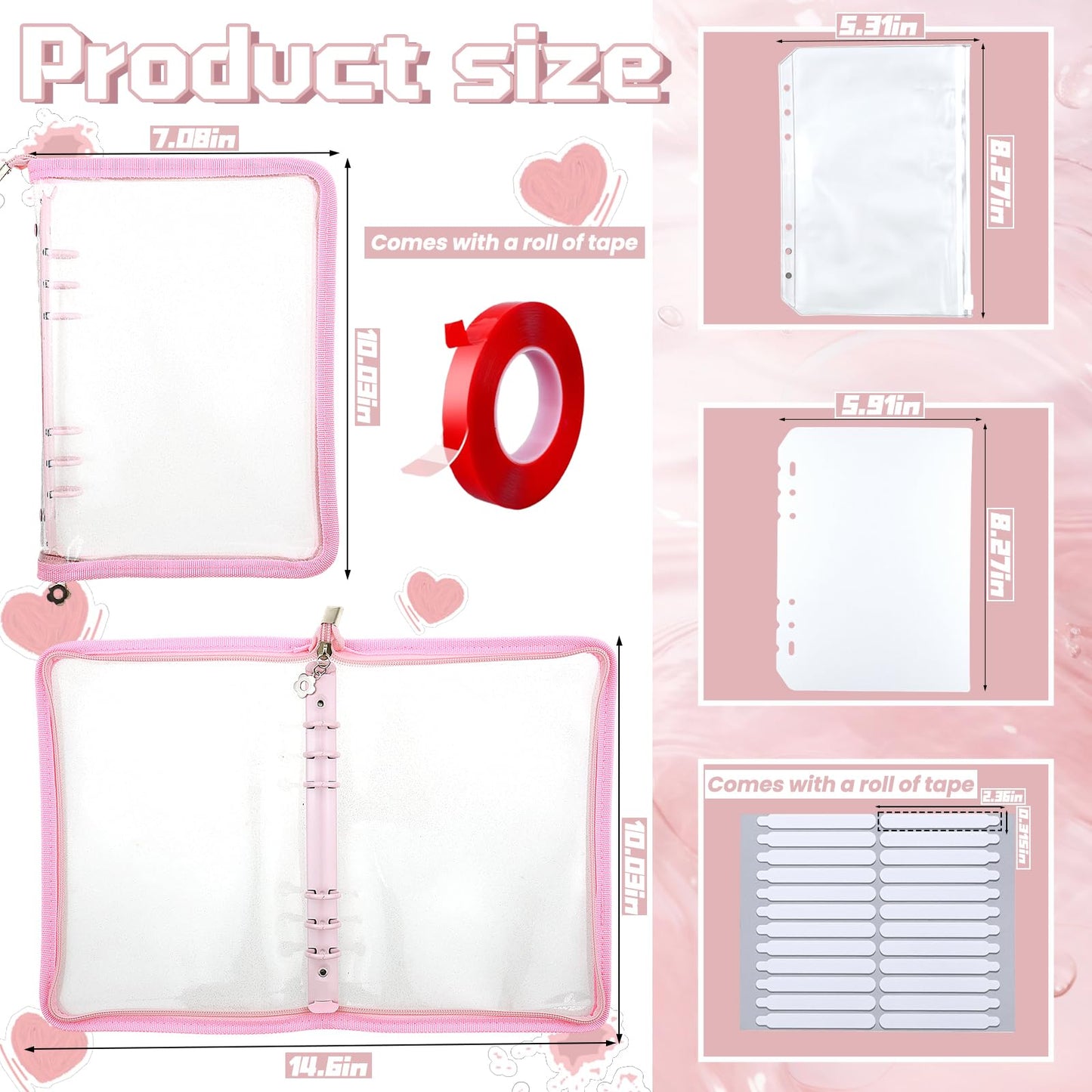 Oskrieel Press on nail storage Nail Storage Book - Portable Versatile Organizer for Press - On Nails, Jewelry and More with 90 Pcs Adhesive Double Sided Tape