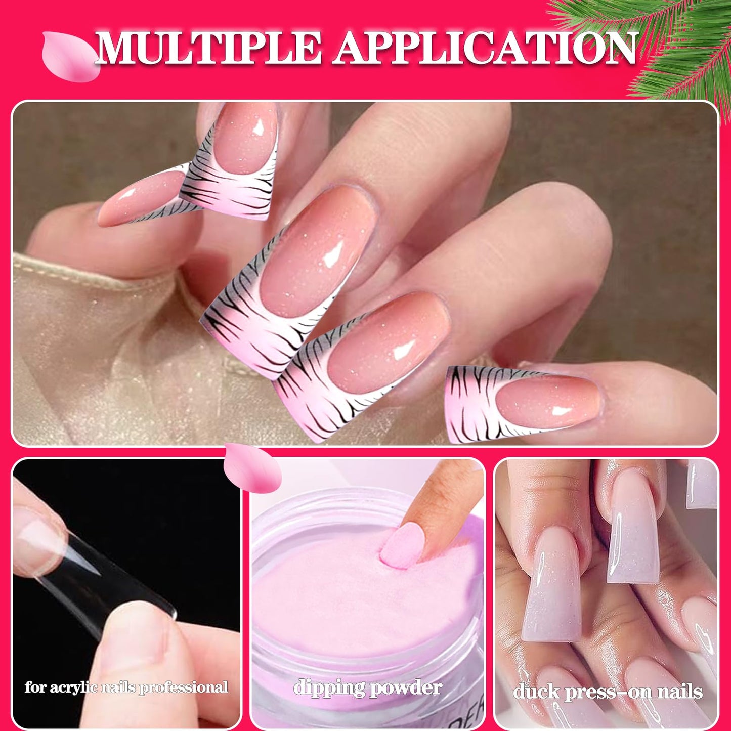 504PCS Duck Nail Tips Full Cover Duck Fan Flare Nail Tips 12 Sizes Duck Feet Styel French Fake Nail Extension Tips with Box