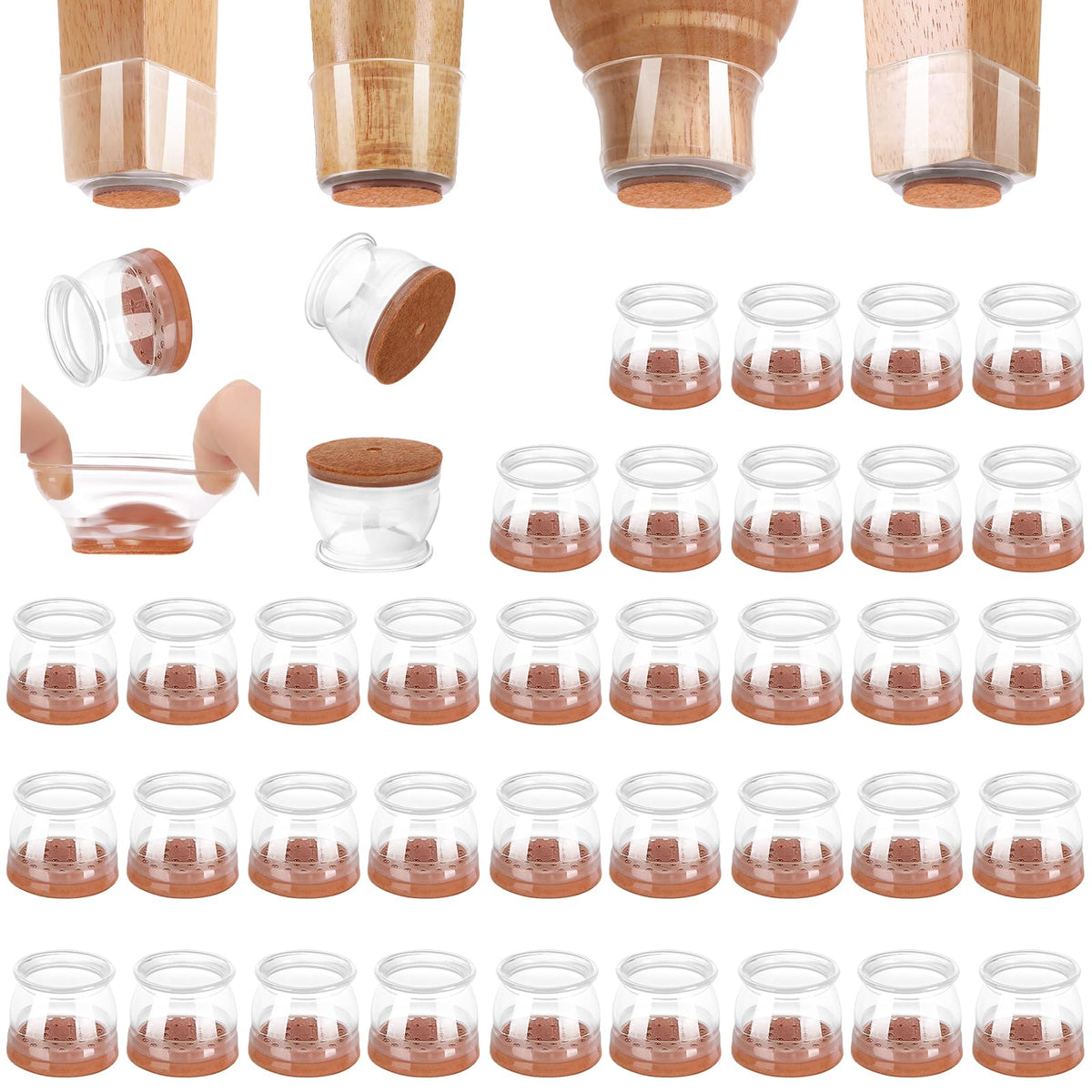 36 Pack Chair Leg Floor Protectors for Hardwood Floors (36 Count)