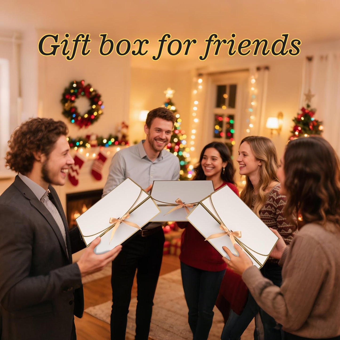 10 Pack Large Gift Boxes with Lids, 12.6x9.8x3.1 Inch Bridesmaid Proposal Box, White Gift Boxes for Presents, Wedding, Graduation, Birthday Party