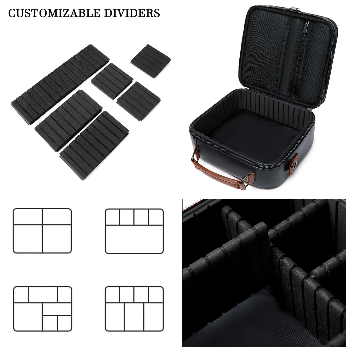 KYALOU Electronics Travel Organizer, Large Electronic Accessories Cable Case with Adjustable Dividers, Waterproof Tech Storage Bag Gifts with Double Layers for Cord, Charger, Power Bank - Black