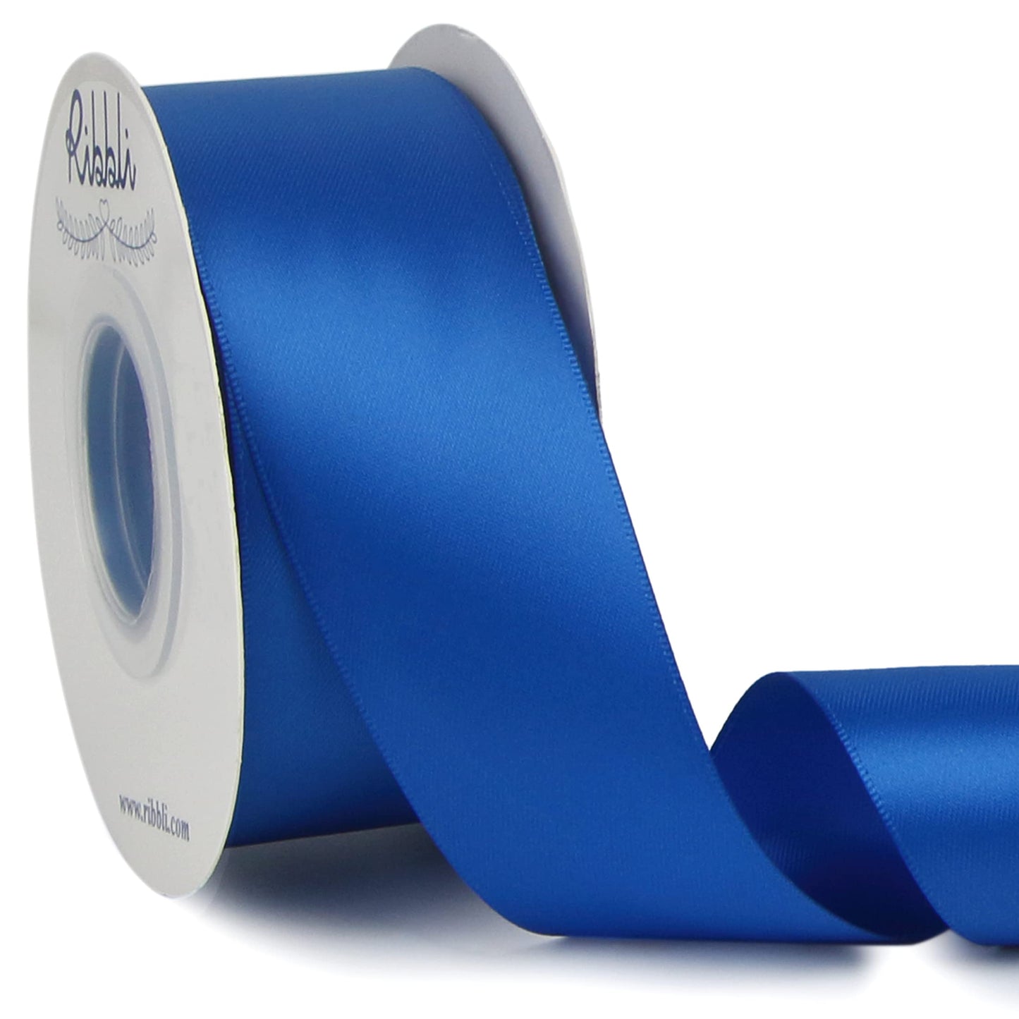 Ribbli Royal Blue Double Faced Satin Ribbon,1-1/2” x Continuous 25 Yards,Use for Bows Bouquet,Gift Wrapping,Wedding,Floral Arrangement