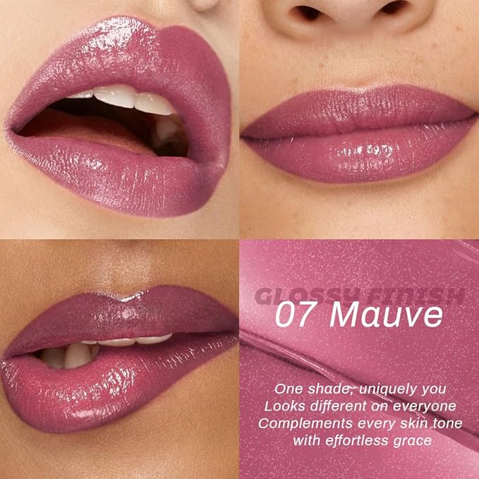 Kaely 2Pcs Honey Lipstick Tinted Lip Balm, Hydrating Shine Lipstick for Women Dry Lips, Moisturizing Nourishing Glossy Lip Gloss Stain Makeup, Sheer Lightweight, Vegan, 07 Mauve+09 Cherry