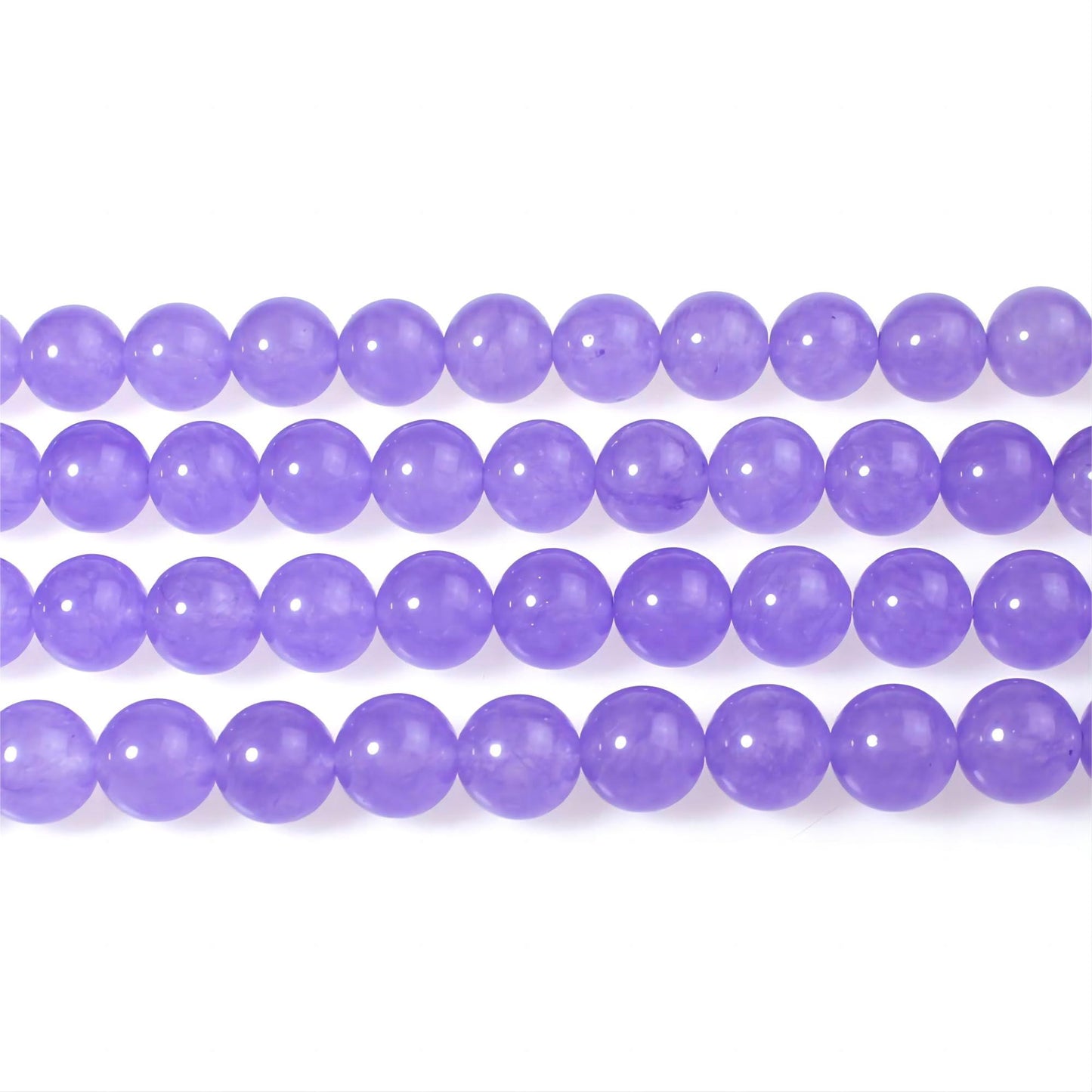 MJDCB Stone Beads 8mm 43pcs Round Lavender Purple Jade Loose Gemstone Bead Charms for Jewelry Making Bracelet Necklace Earring Pendant