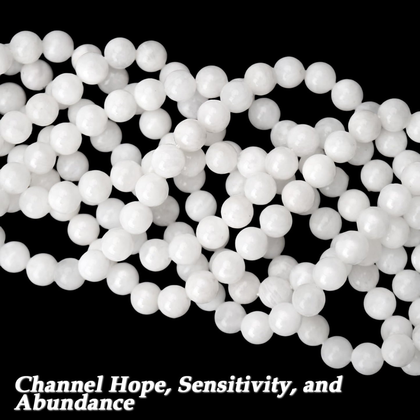 70PCS Natural 8MM Healing Gemstone, Moonstone Energy Stone Round Loose Beads, Semi-Precious Crystal Beads with Free Elastic String for Jewelry Making DIY