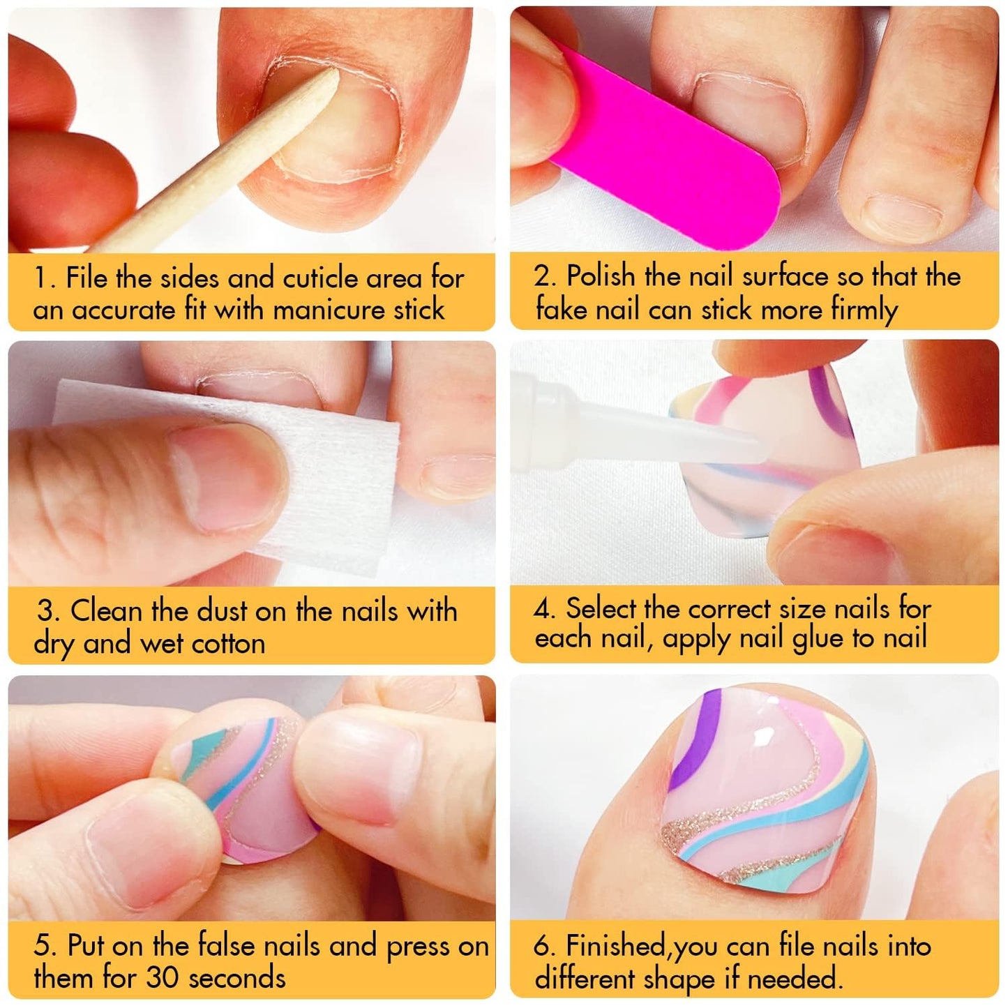 KXAMELIE Light Pink Press on Toes Short Square &Pastel Pink Press on Nails Medium Almond For Beach Party Daily Decoration in 72 PCS