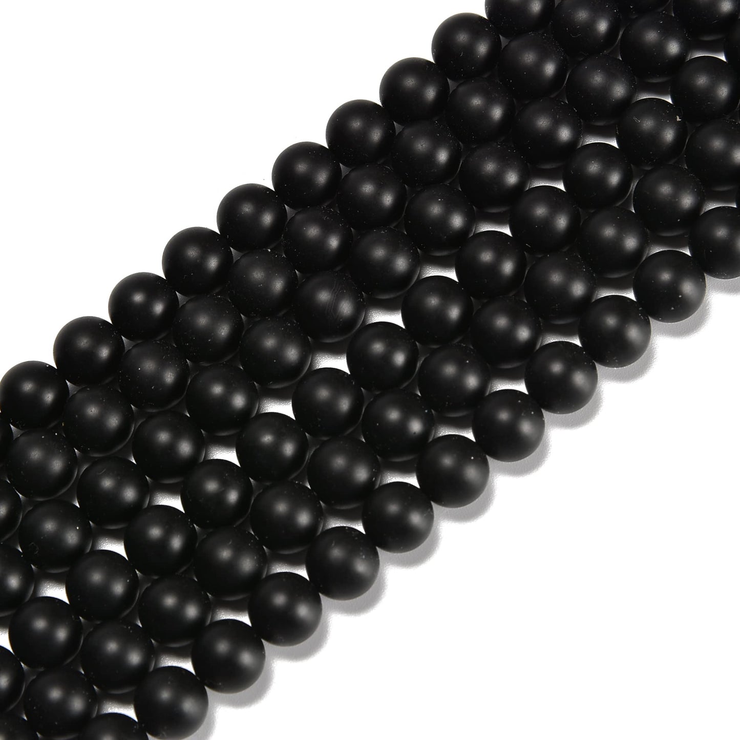 jodaying 10mm Black Onyx Matte Round Natural Gematone Loose Beads for Jewelry Making DIY 1 Strand 15"