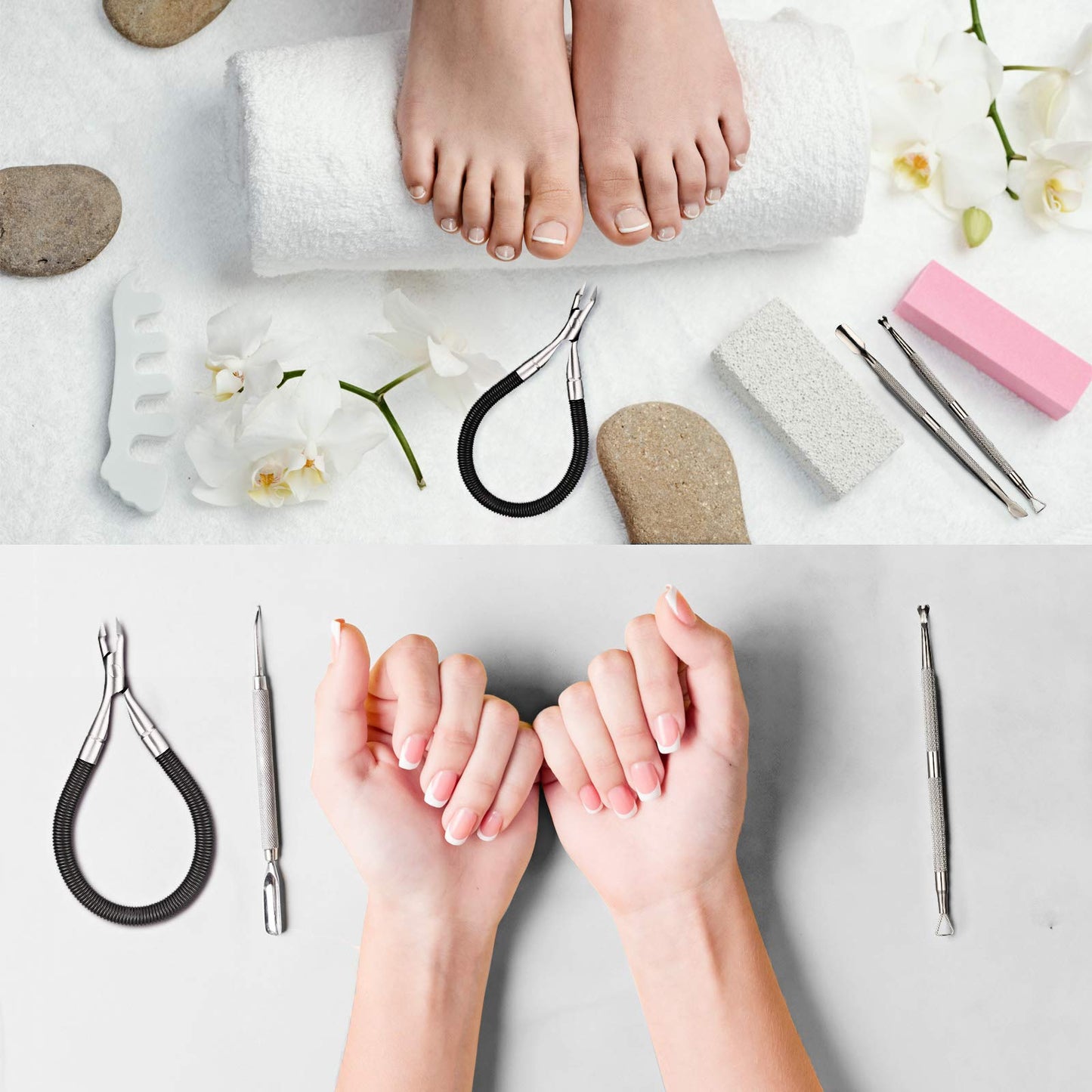 3 Pieces Spring Cuticle Trimmer, Spiral Shear Dead Skin Remover Nipper Easy to Remove Pedicure Manicure Tools for Nails
