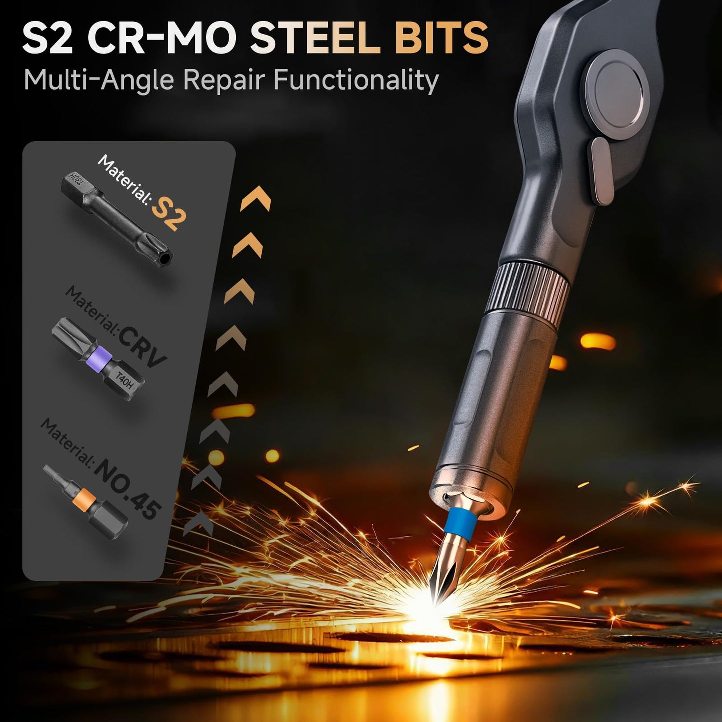 42 in 1 Magnetic Screwdriver Set, DIY Ratchet Screwdriver Set, Multi Bit Screw Drive with Storage Case, Portable Compact Repair Tool Kit for Gifts, Furniture, Computer, Bicycle