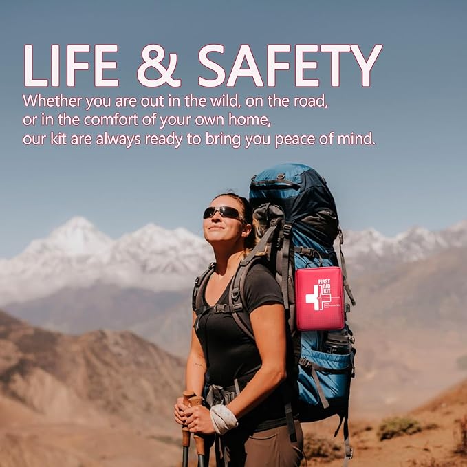 First Aid Kit, Professional Trauma First Aid Kit with Labelled Compartments Molle System for Car, Hiking, Backpacking, Camping, Traveling, and Cycling