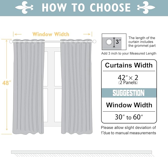 ChrisDowa Blackout Curtains 48 inches Long for Bedroom - 2 Panels Set Grommet Thermal Insulated Room Darkening Curtains for Living Room (Cappuccino, 42 x 48 Inch)