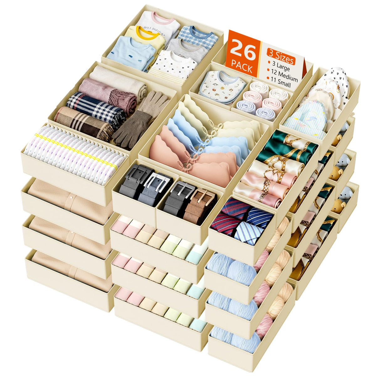 Drawer Organizer Clothes (26 Count)