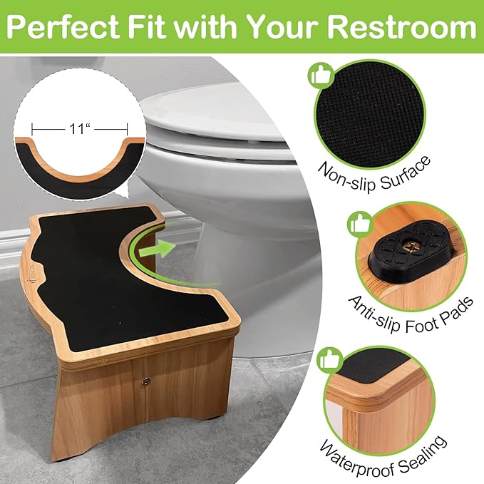 StrongTek Extra Large Toilet Stool, Adults Squatting Poop Stool, Anti-Slip Bathroom Step Stool for Kids and Seniors, Heavy Duty 400 lbs Capacity